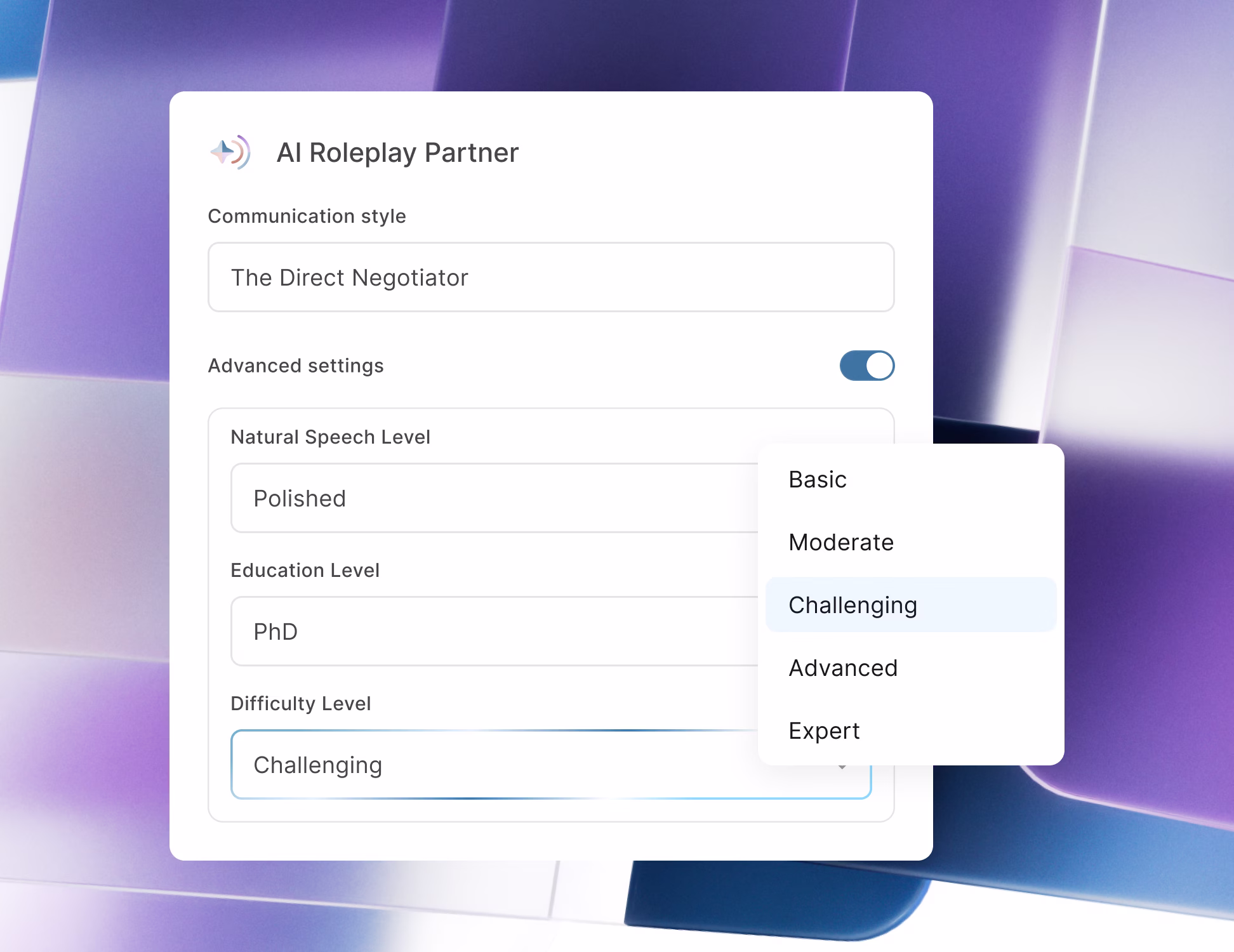 Expert Settings